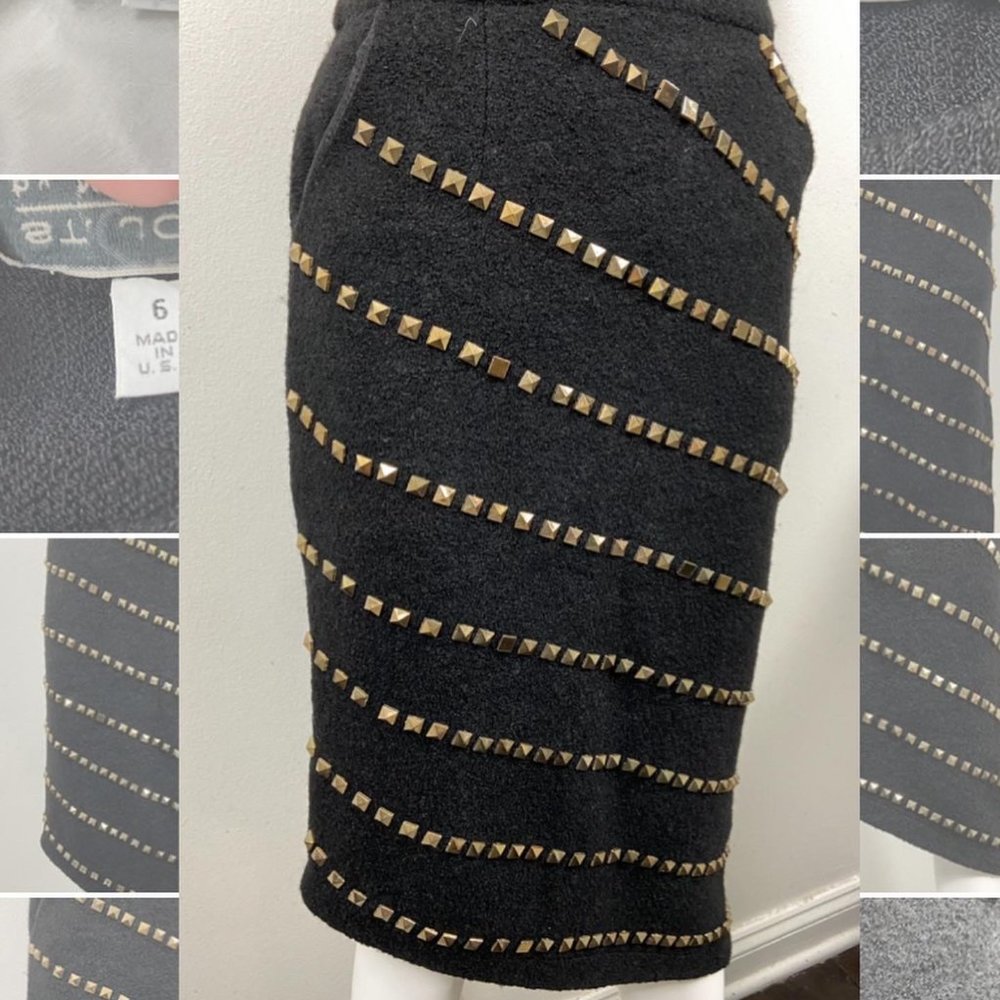 ALEXANDER MCQUEEN MCQ STUDDED SKIRT S 4 - Picture 2 of 6